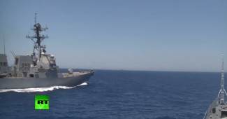 СРОЧНО! В Средиземном море американский эсминец едва не потопил российский сторожевой корабль — ситуация накалена до предела (ВИДЕО)